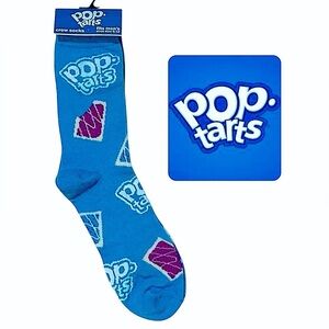 Pop Tarts Socks Funny Novelty Men’s Unisex Crew Socks One Size Colorful Blue